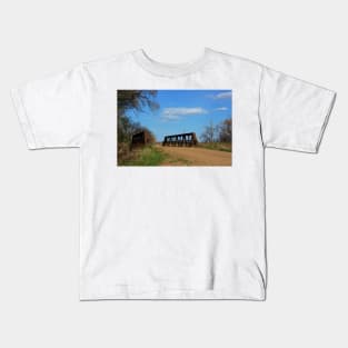 Kansas Country Bridge with Blue sky Kids T-Shirt